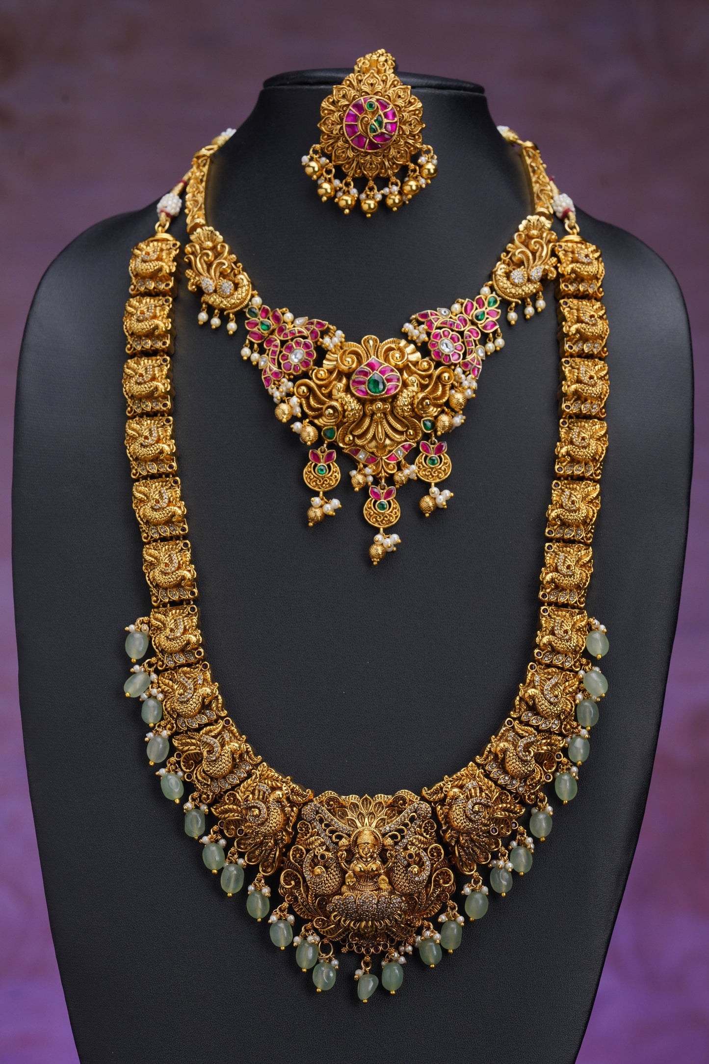 NJCM295 - Antique style Jadau Kundan Layered set