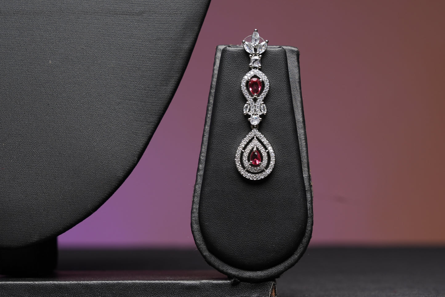 NJLS211 - Royal Cubic Zircon long Necklace set