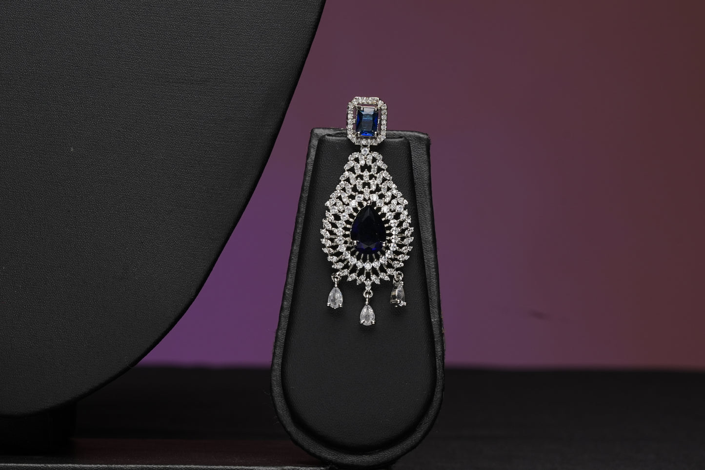 NJNS197 - Sapphire Dropdown Necklace set
