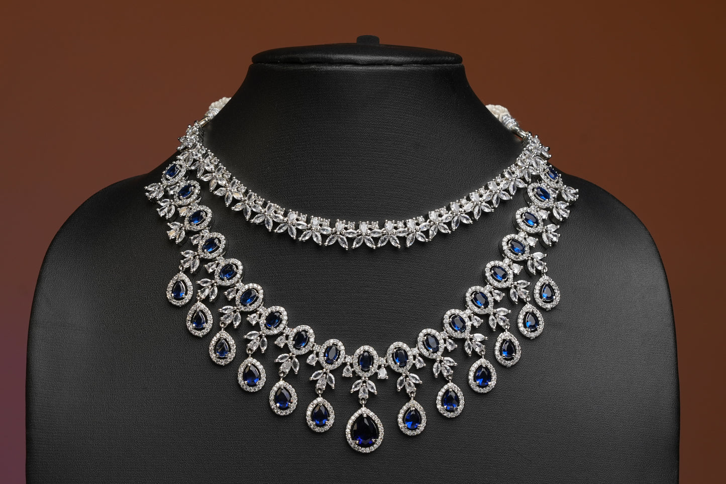 NJN228 - Sapphire diamante necklace