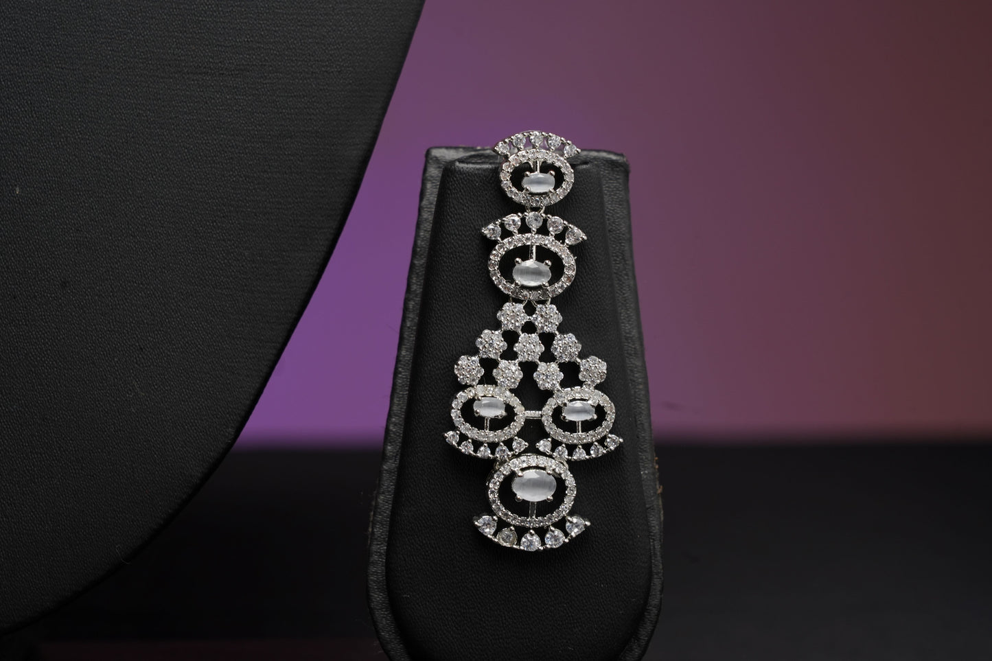NJNS213 - Royal Zircon Jaali Necklace set