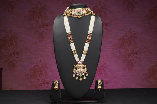 NJCM237 - Meenakari Choker with Midlength Hara Set