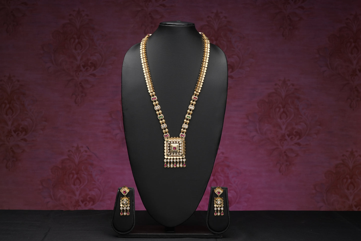 NJLS215 - Mid Length Meenakari Necklace set