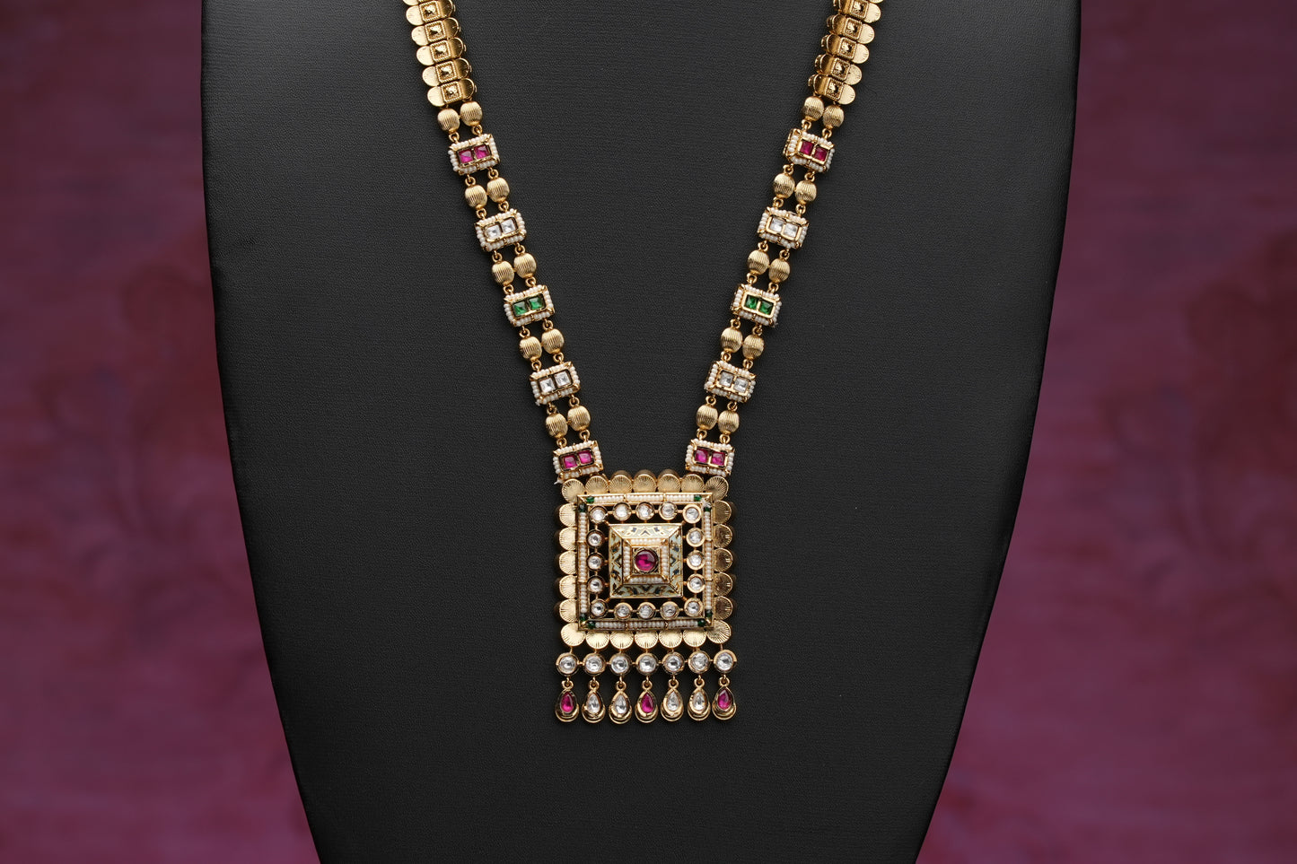 NJLS215 - Mid Length Meenakari Necklace set