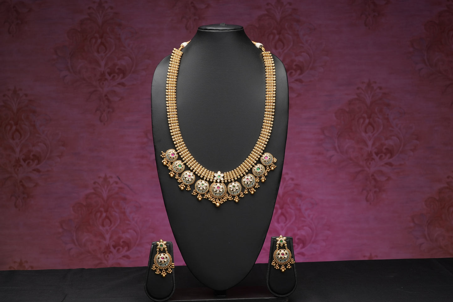 NJLS214 - Meenakari Long Necklace set
