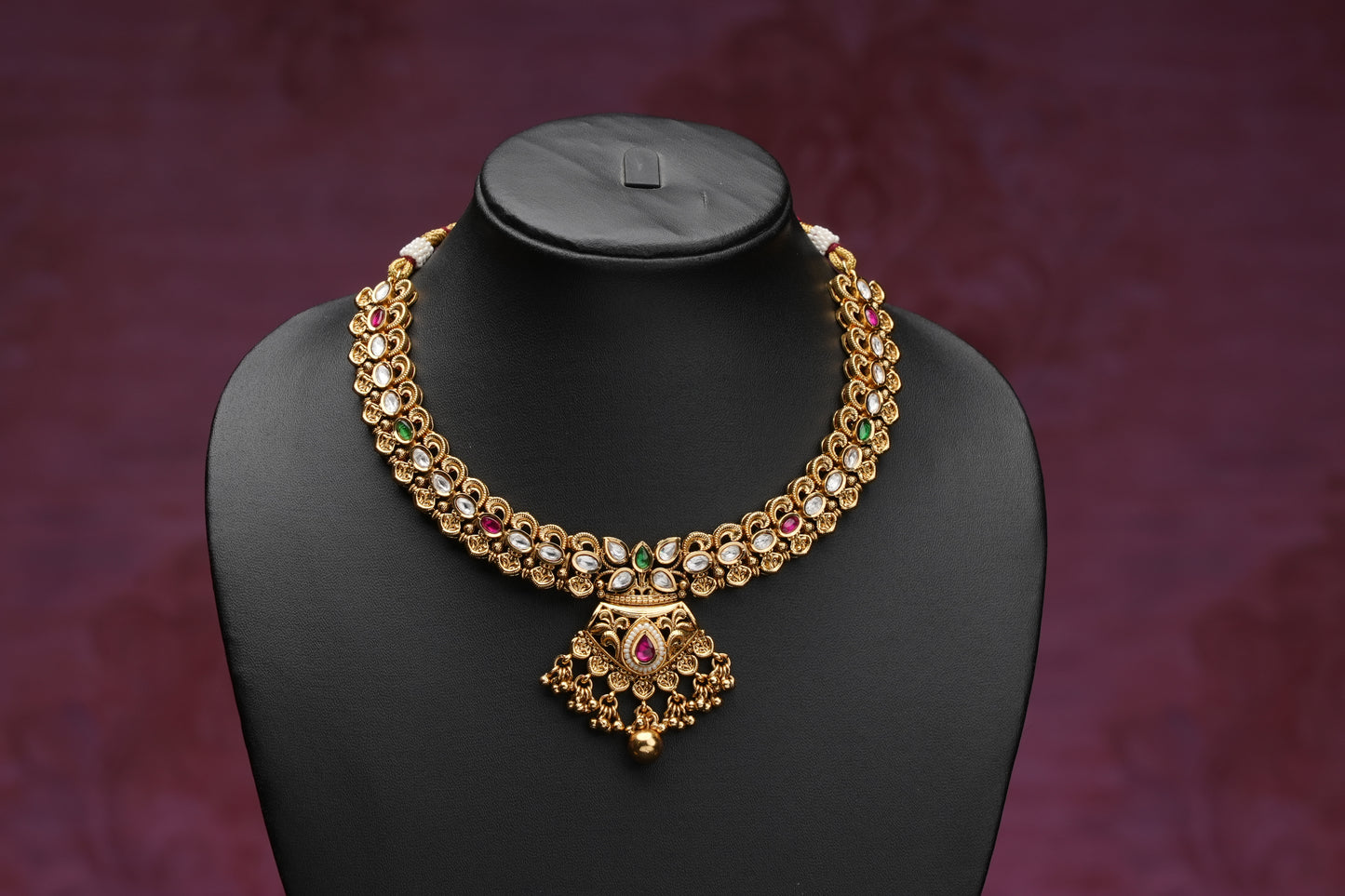 NJNS219 - Traditional Kundan Short Necklace set