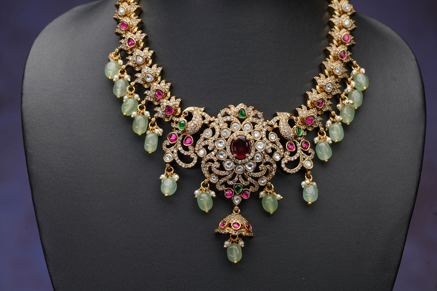 NJN261 - Victorian style Kundan Necklace