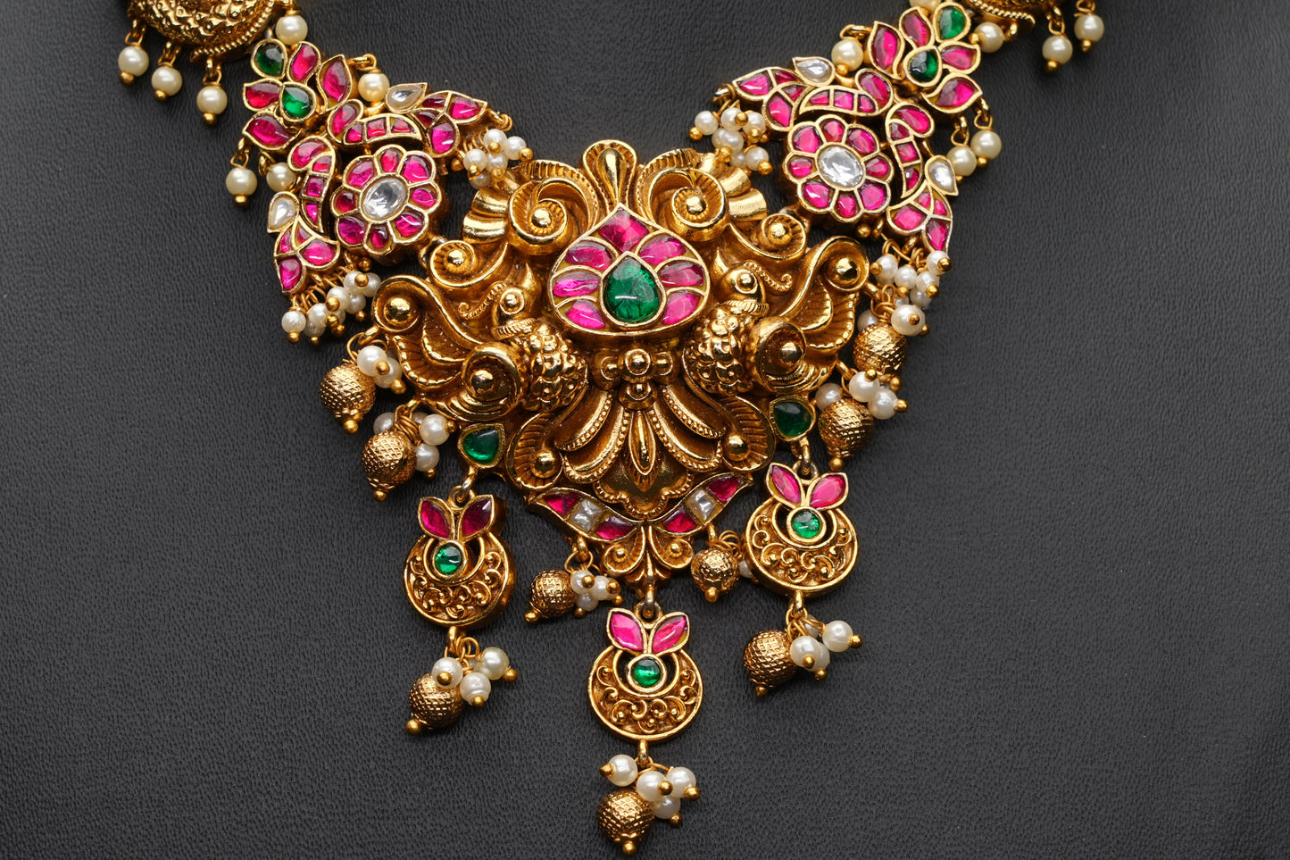 NJNS188 - Antique Jadau Kundan Necklace set