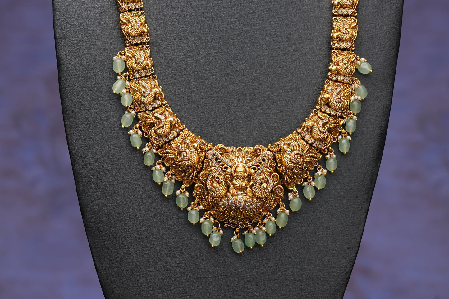 NJLS208 - Peacock themed Long Necklace set