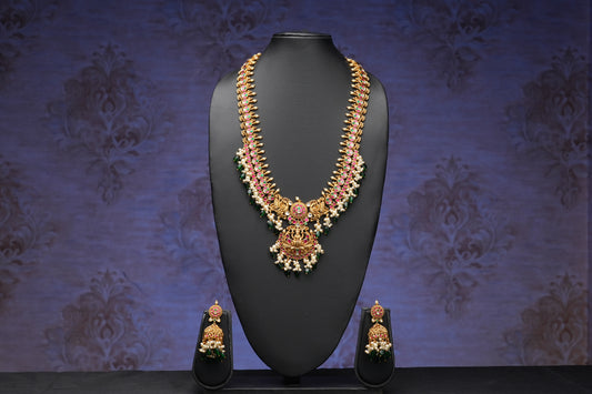 NJLS200 - Peacock themed jadau kundan Necklace set