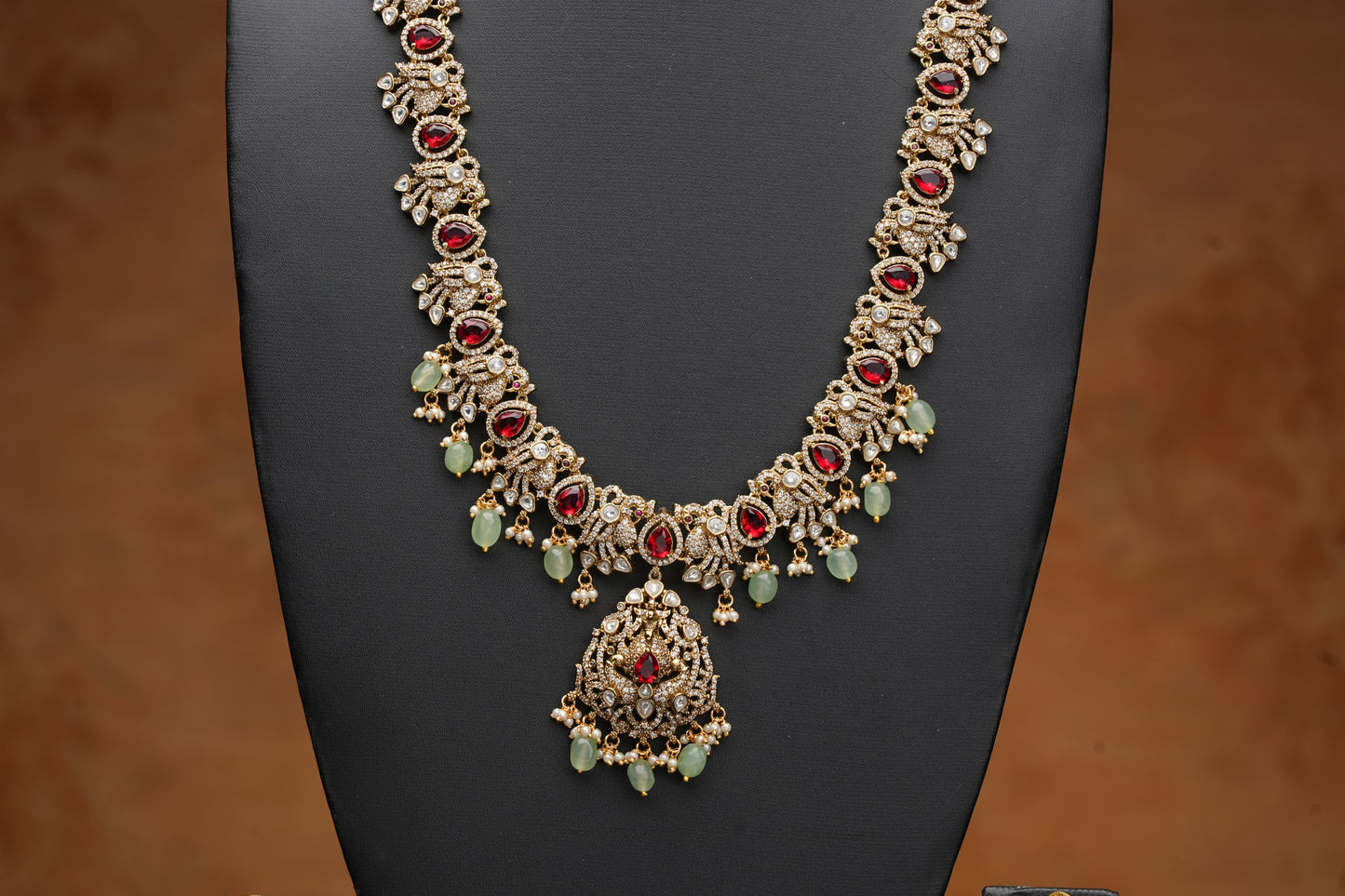 NJN264 - Peacock themed Victorian Kundan Necklace