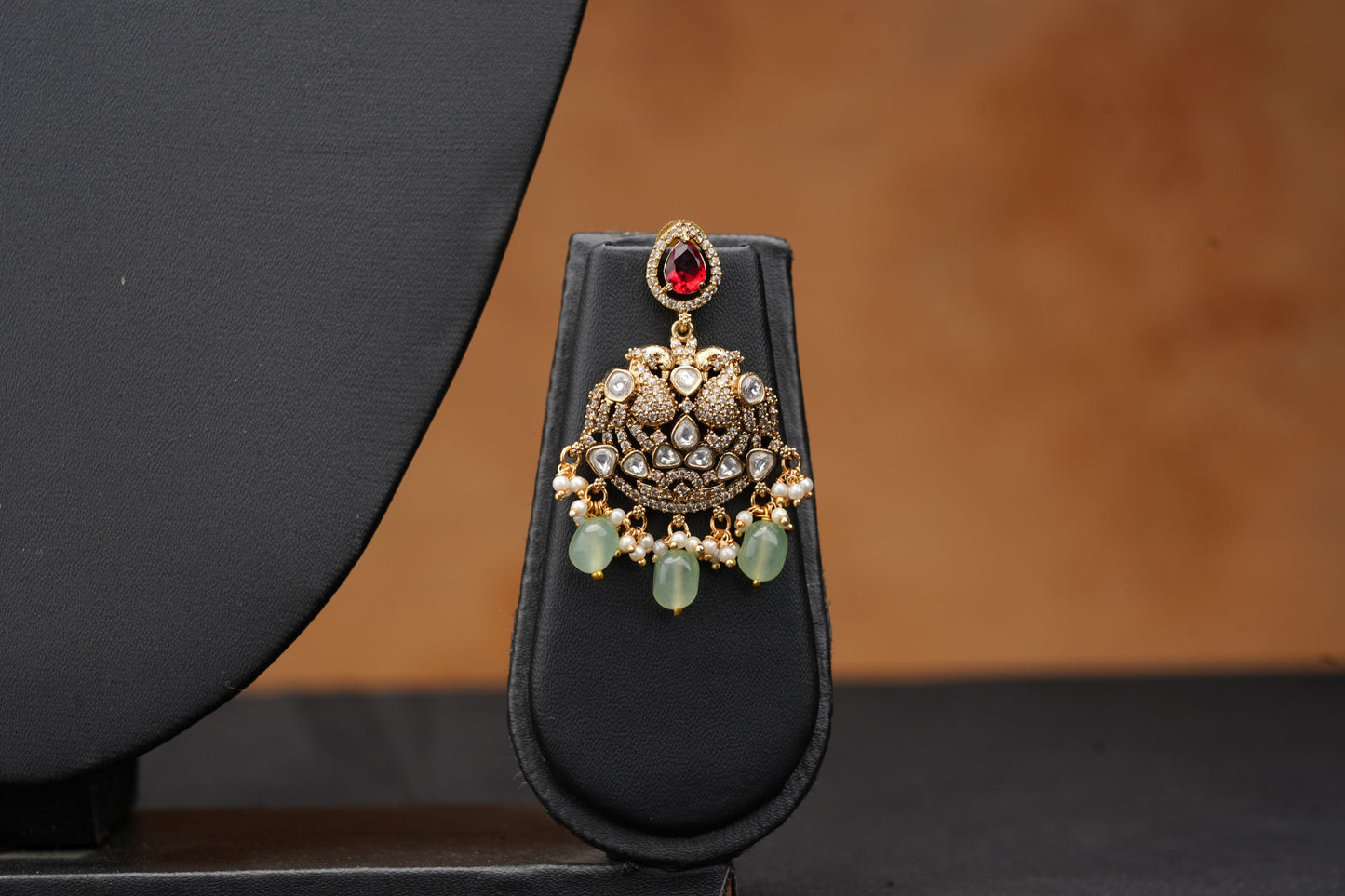 NJLS195 - Double peacock themed Victorian Kundan Necklace set