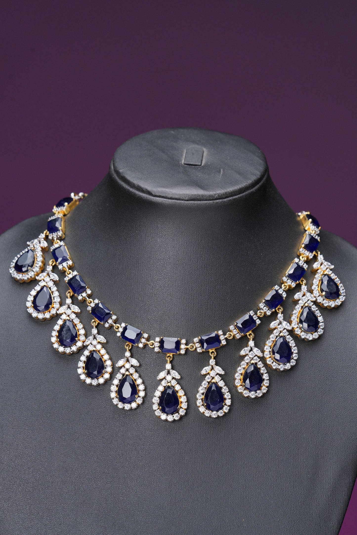 NJN272 - Sapphire Diamante Necklace