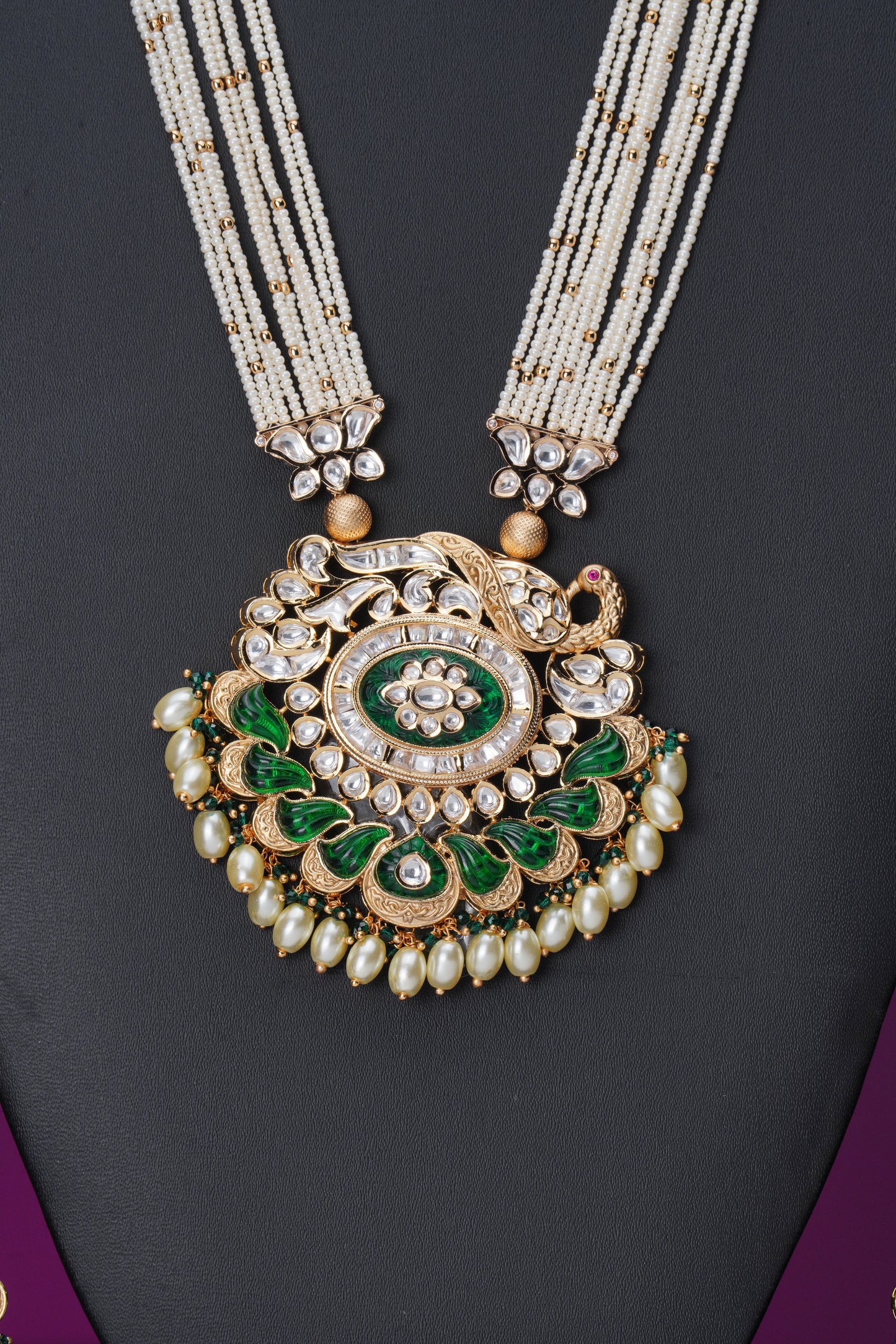 NJCM253 - Moissanite polki necklace set