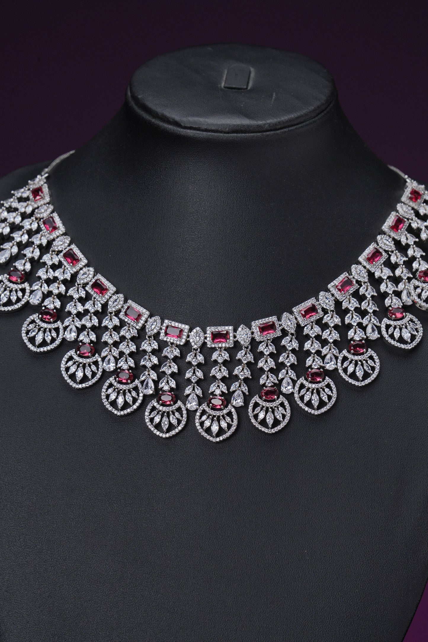 NJN274 - Ruby Diamante Necklace