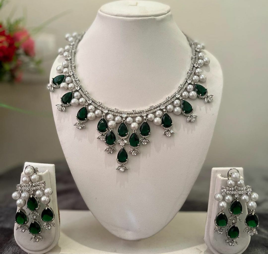 NJNS164 - Fresh water pearl Necklace set