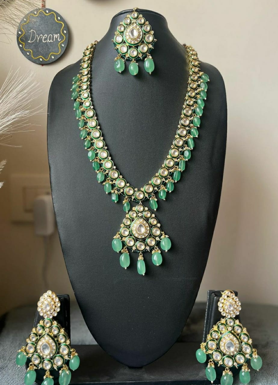 NJLS101 - Polki Kundan Long Necklace set
