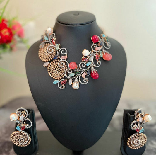 NJNS118 - Indo Western Designer Necklace set