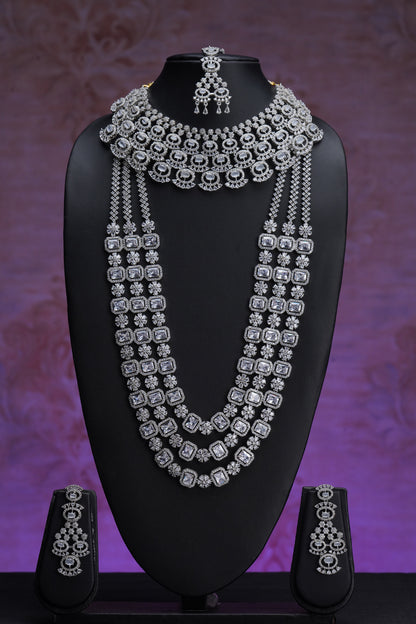 NJCM289 - Cubic Zircon Milk White Layered set