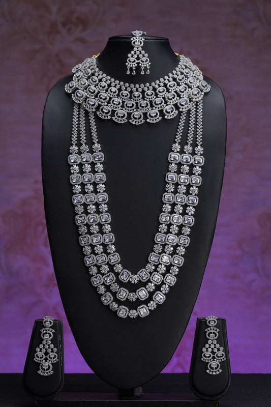 NJCM289 - Cubic Zircon Milk White Layered set