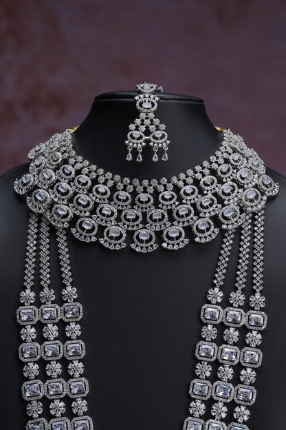 NJCM289 - Cubic Zircon Milk White Layered set