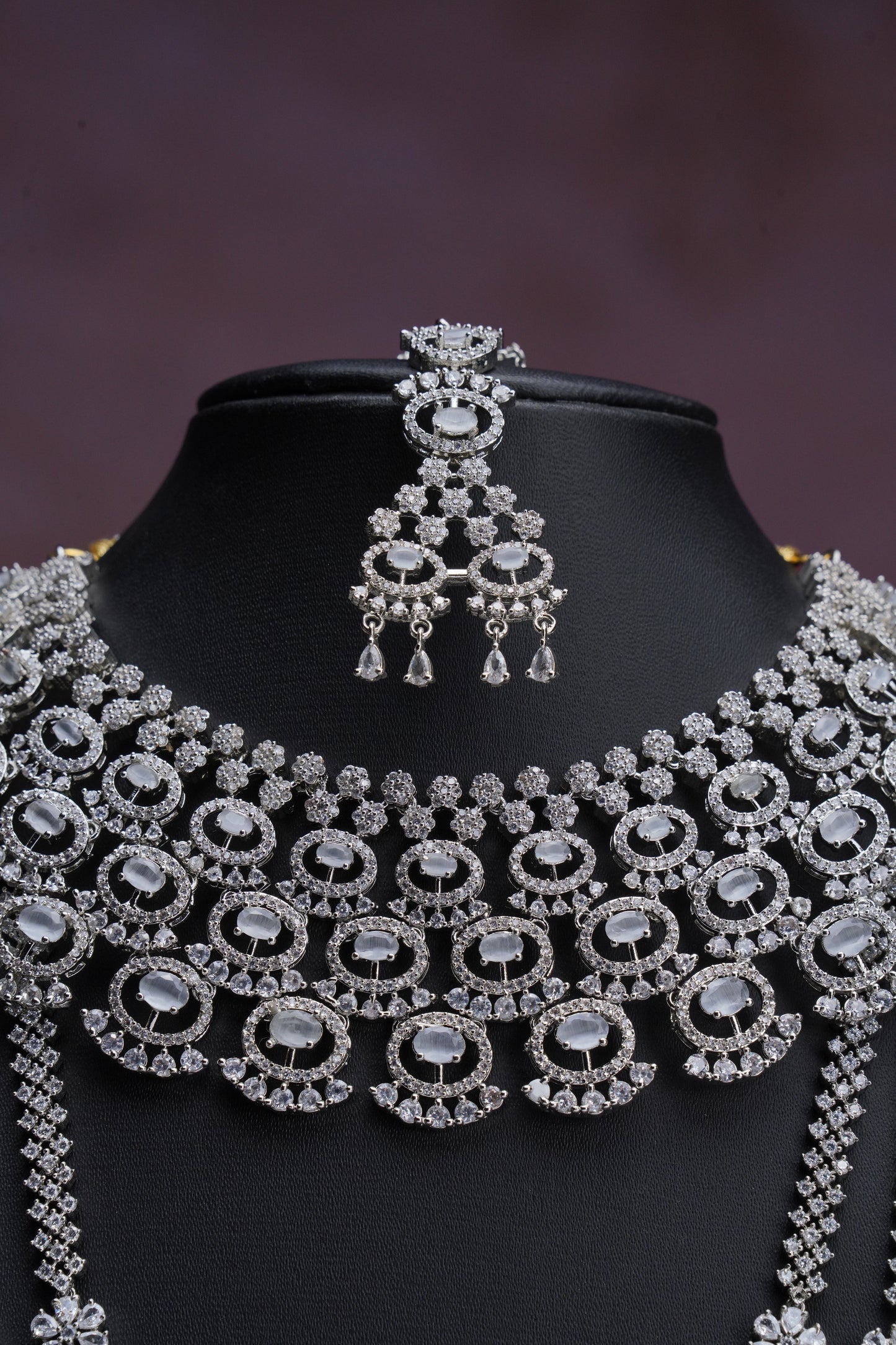 NJCM289 - Cubic Zircon Milk White Layered set
