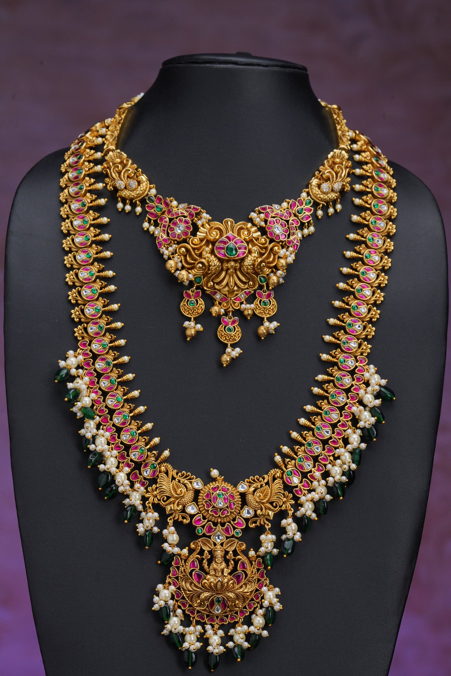 NJCM292 - Antique Jadau Kundan Layered set