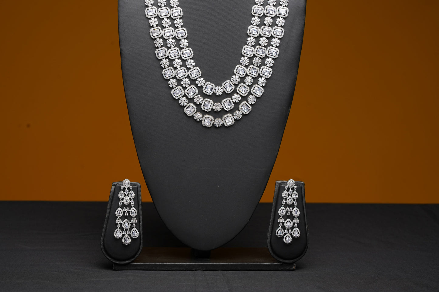 NJLS196 - Cubic Zircon Long Necklace set