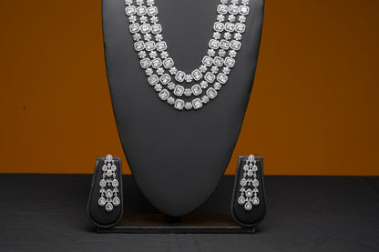 NJLS196 - Cubic Zircon Long Necklace set