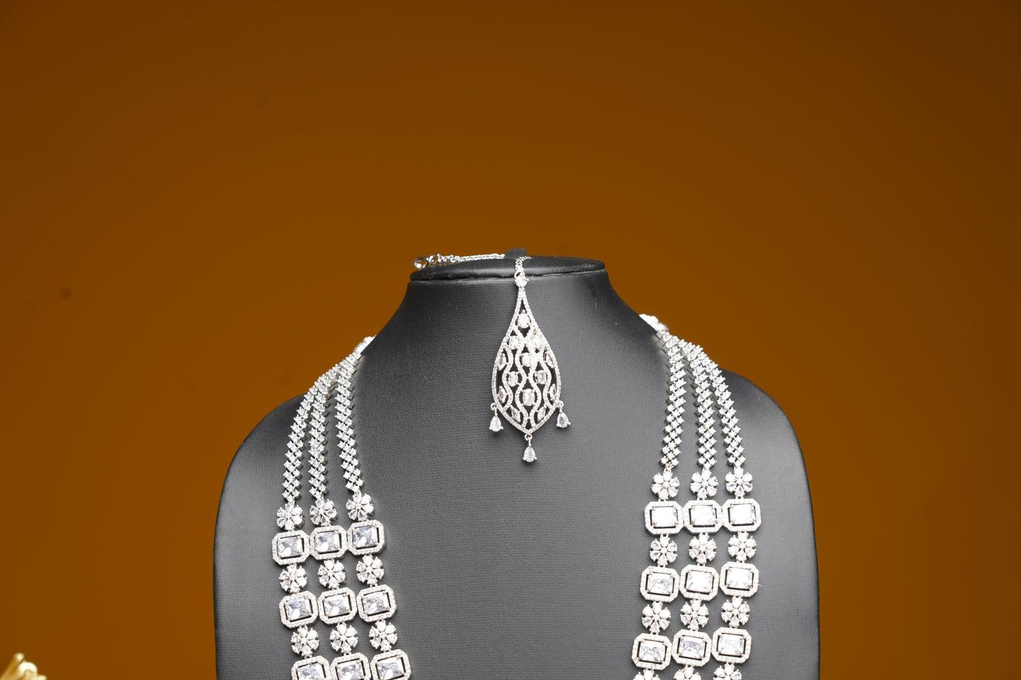 NJLS196 - Cubic Zircon Long Necklace set