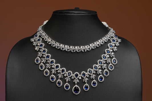 NJN228 - Sapphire diamante necklace