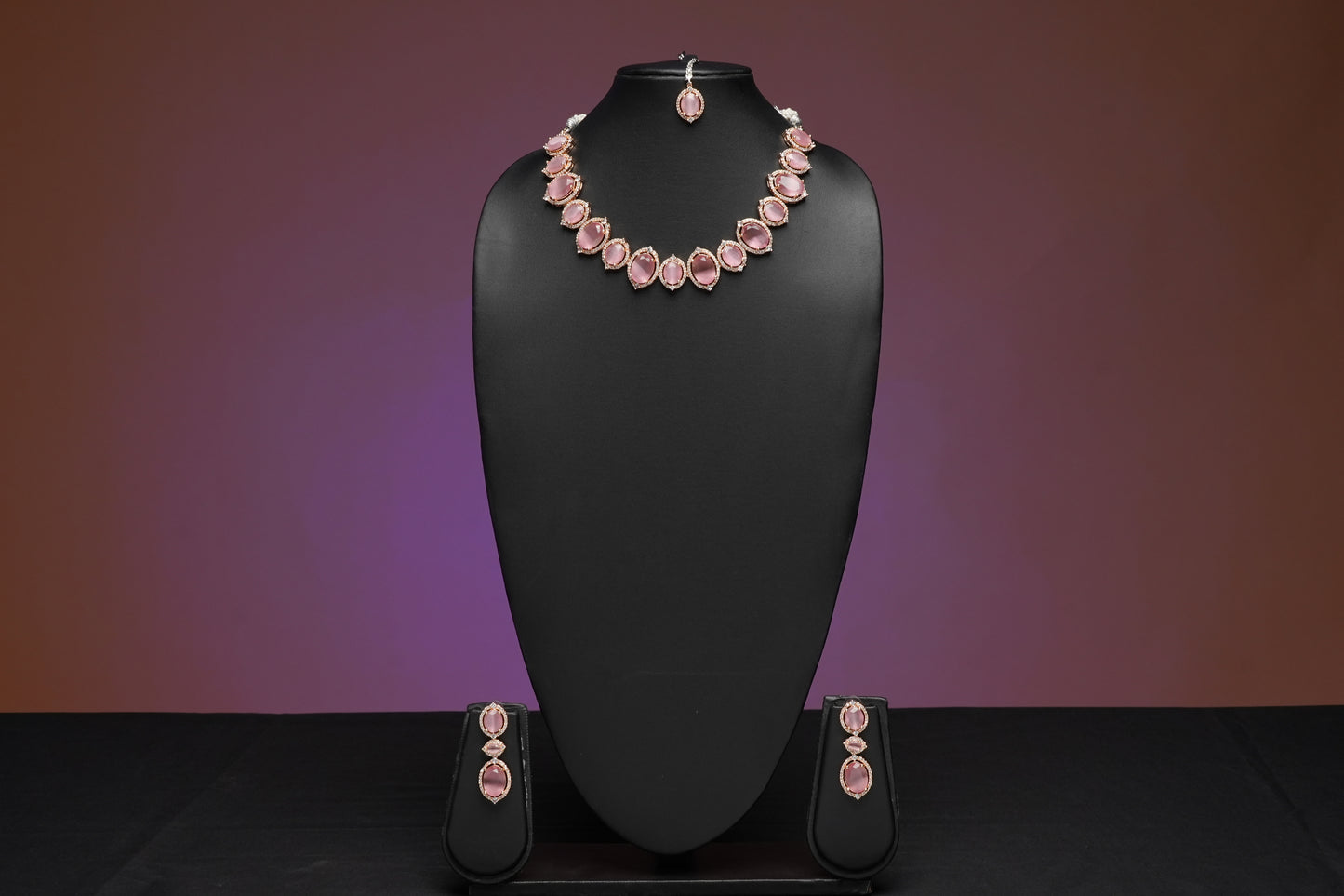 NJNS199 - Pink Faux Diamond set