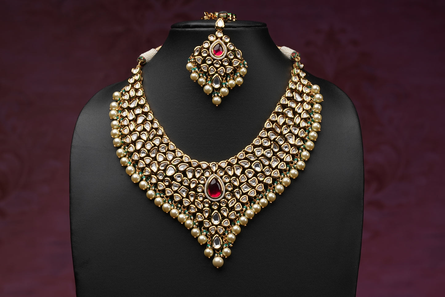 NJNS218 - Royal Kundan Necklace set