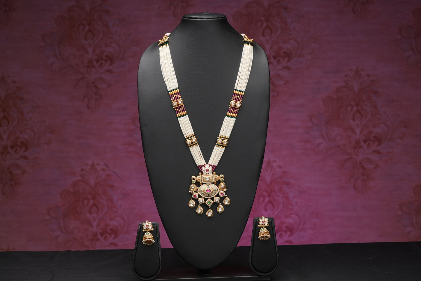 NJPS220 - Meenakari Pearl hara set