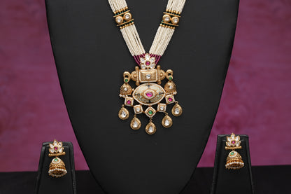 NJPS220 - Meenakari Pearl hara set