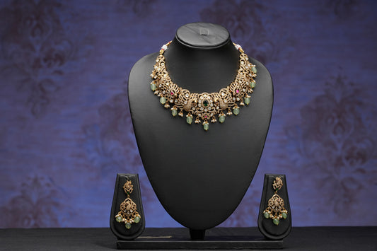 NJNS207 - Victorian style temple necklace set