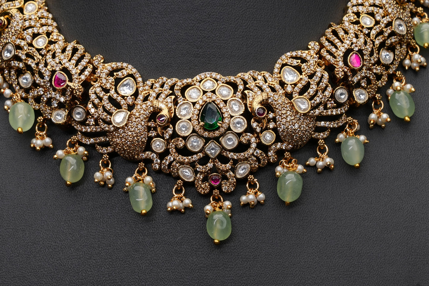 NJNS207 - Victorian style temple necklace set