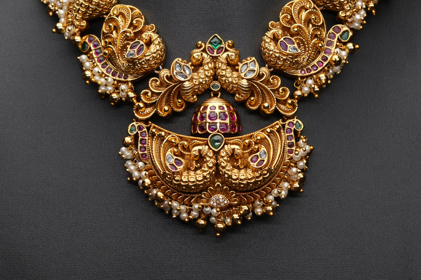 NJNS209 - Peacock themed Necklace set