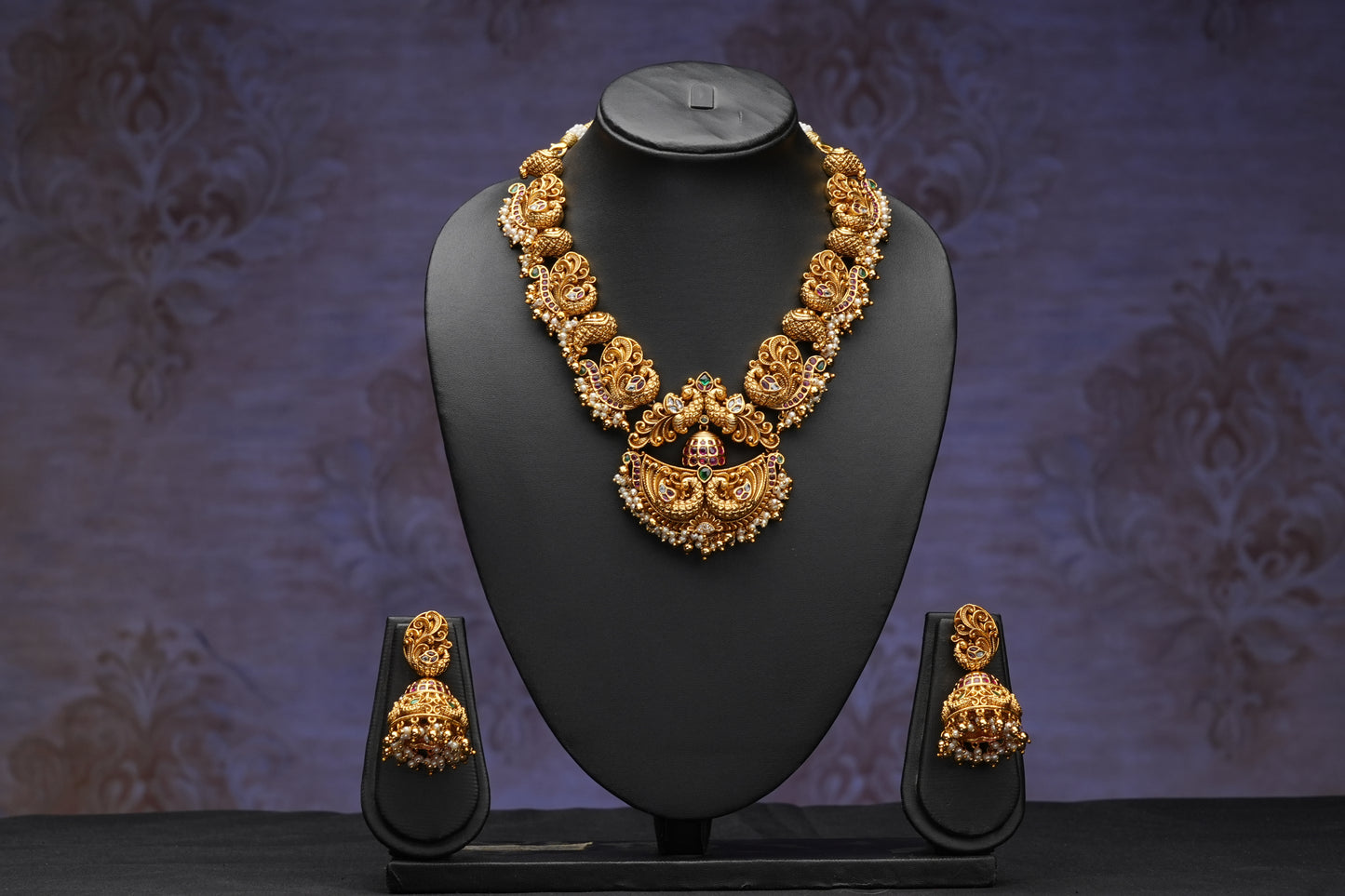 NJNS209 - Peacock themed Necklace set