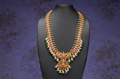 NJN250 - Peacock themed Jadau Kundan Necklace set