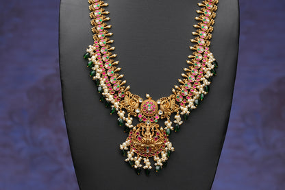 NJN250 - Peacock themed Jadau Kundan Necklace set