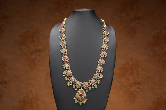 NJN264 - Peacock themed Victorian Kundan Necklace