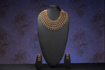 NJNS203 - Gold plated Jaali necklace set