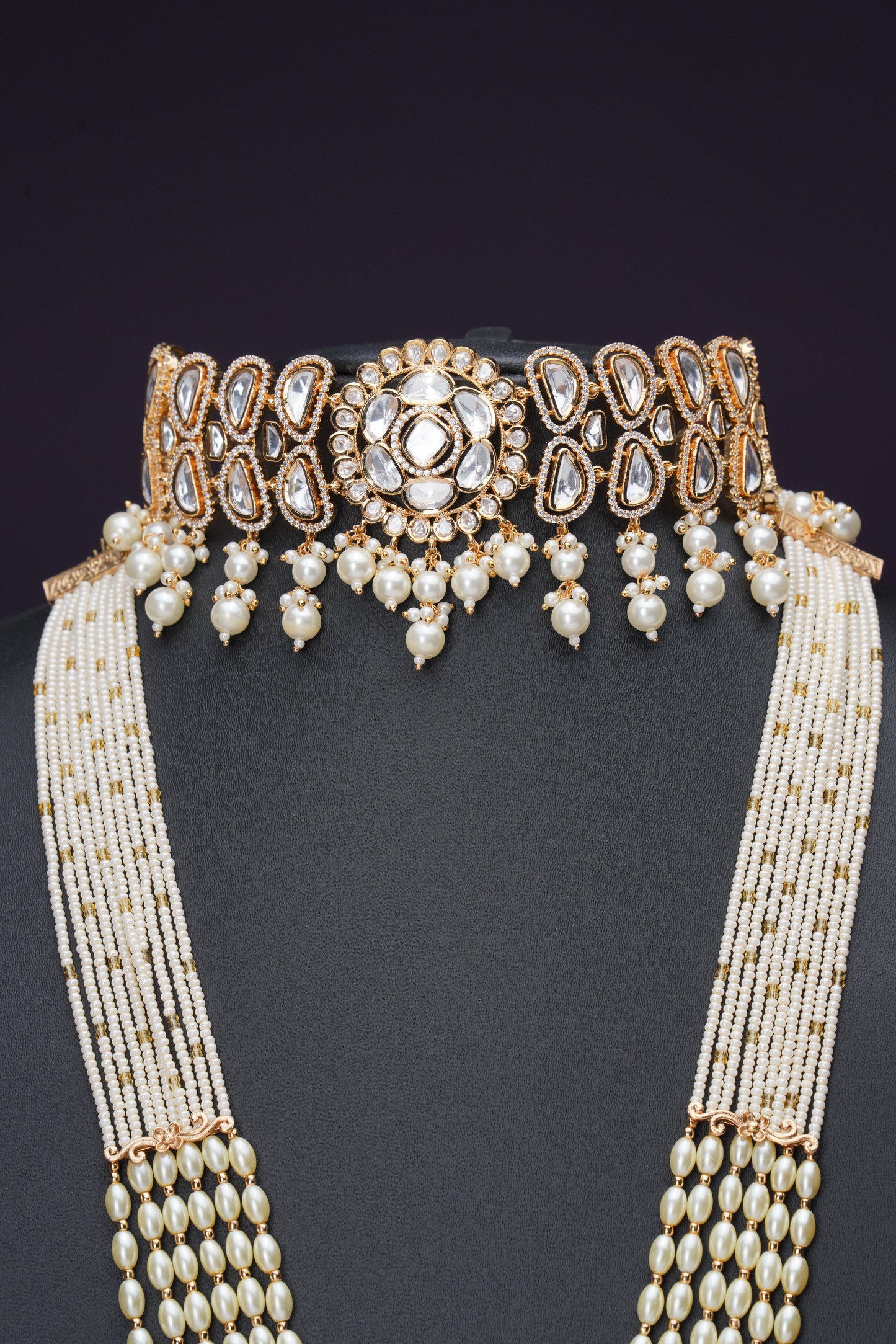 NJCM283 - Moissanite Polki Layered set
