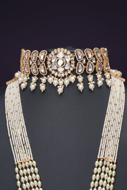 NJCM283 - Moissanite Polki Layered set