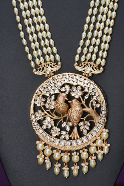 NJCM287 - Kundan and Moissanite Polki Layered set