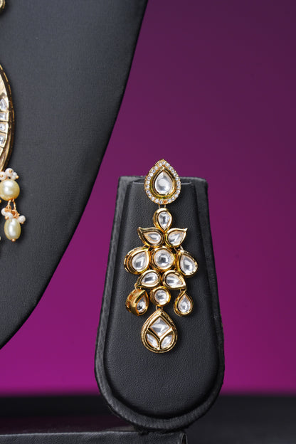 NJCM287 - Kundan and Moissanite Polki Layered set