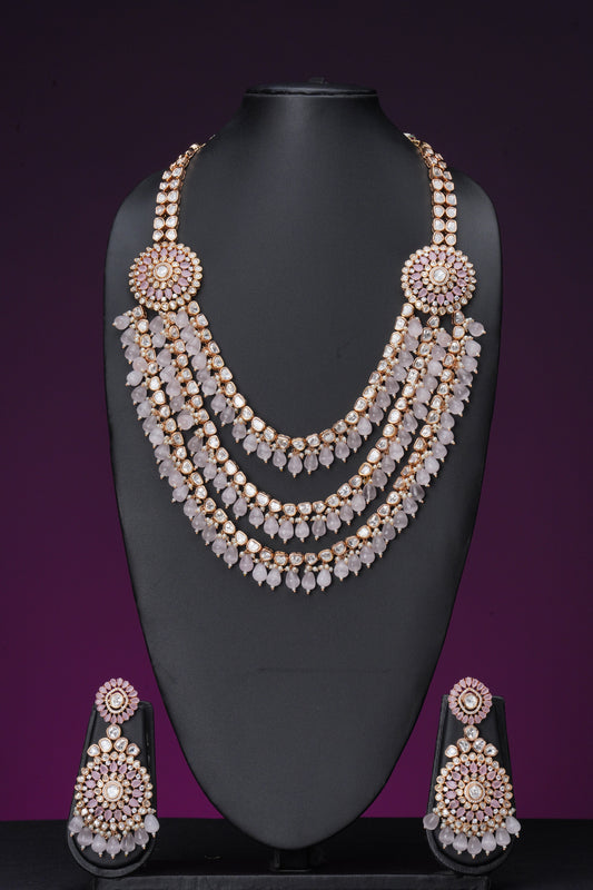 NJLS139 - Moissanite polki Long chain set
