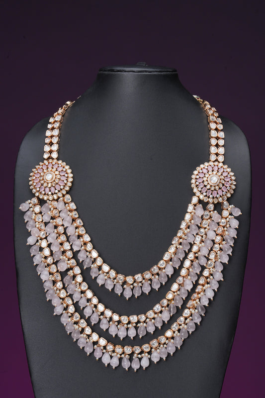 NJN278 - Moissanite Polki Long Necklace