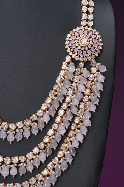 NJLS139 - Moissanite polki Long chain set
